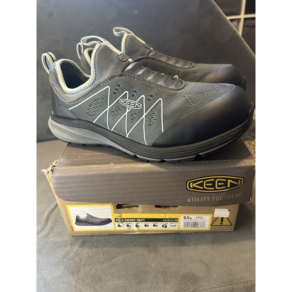 KEEN Vista Energy Shift Women's 9.5 M Carbon Toe Work Shoes Steel Grey EH
